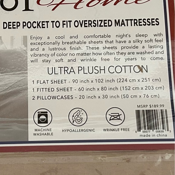 Queen Browns and Red Plaid Ultra Plush Sheet Set 2500 Deep Pocket Pink Floral - Picture 5 of 7